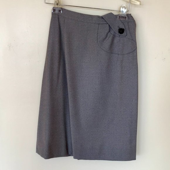 Vintage 1950s Dan Millstein Gray Wool Skirt Suit - Picture 9 of 14